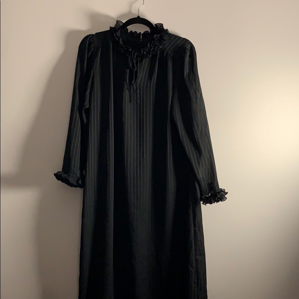 Vintage Sheer Black Dress .